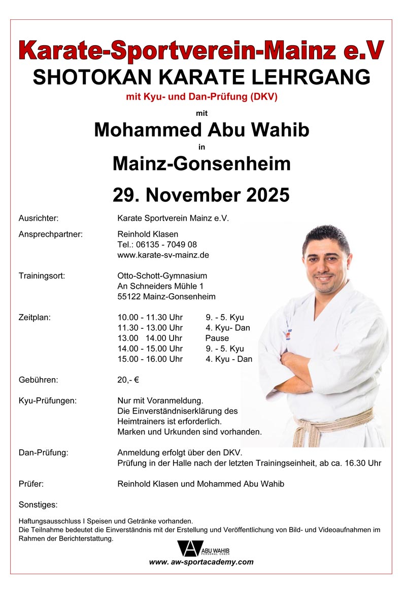 Karate-Lehrgang am 16.11.2024